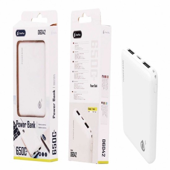 POWER BANK ONE PLUS D6042 6500MAH BLANCO